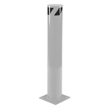 Vestil STEEL PIPE SAFETY BOLLARD 42"X6.5" SILVR BOL-42-6.5-SL